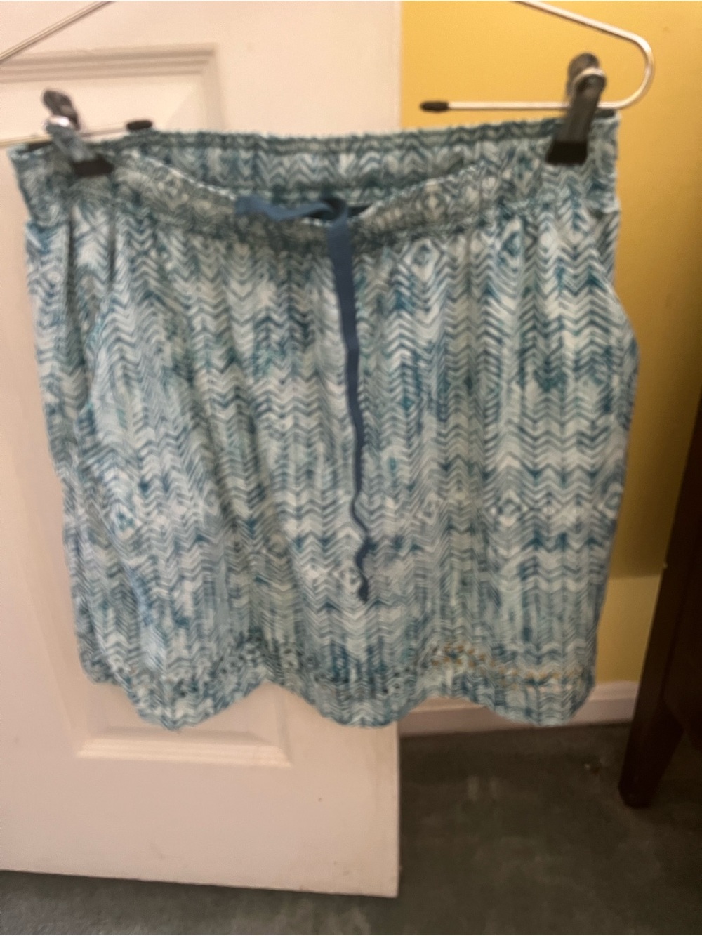 Toad&Co Blue Chevron Drawstring Skort